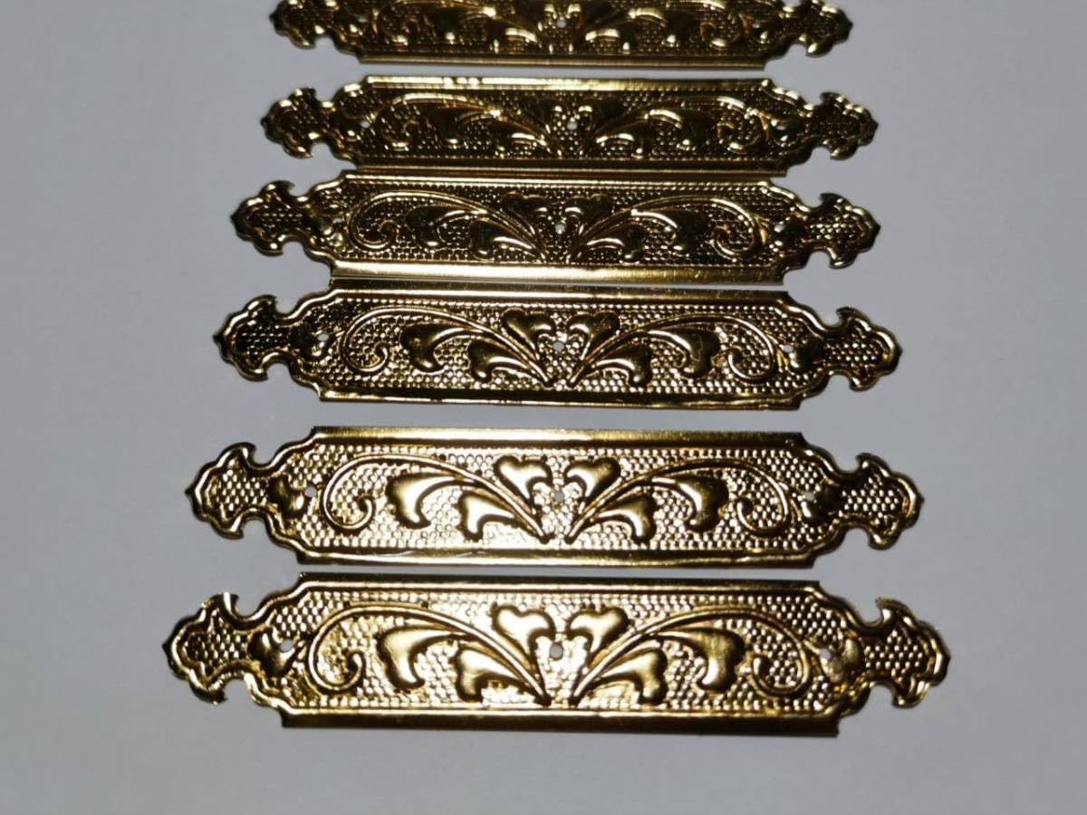 真鍮・金メッキ　【神輿部品】葺返し4枚 Amazon.co.jp: 長さ72mm ⅹ10枚 真鍮金具 階段桁神輿ミニ山車神棚