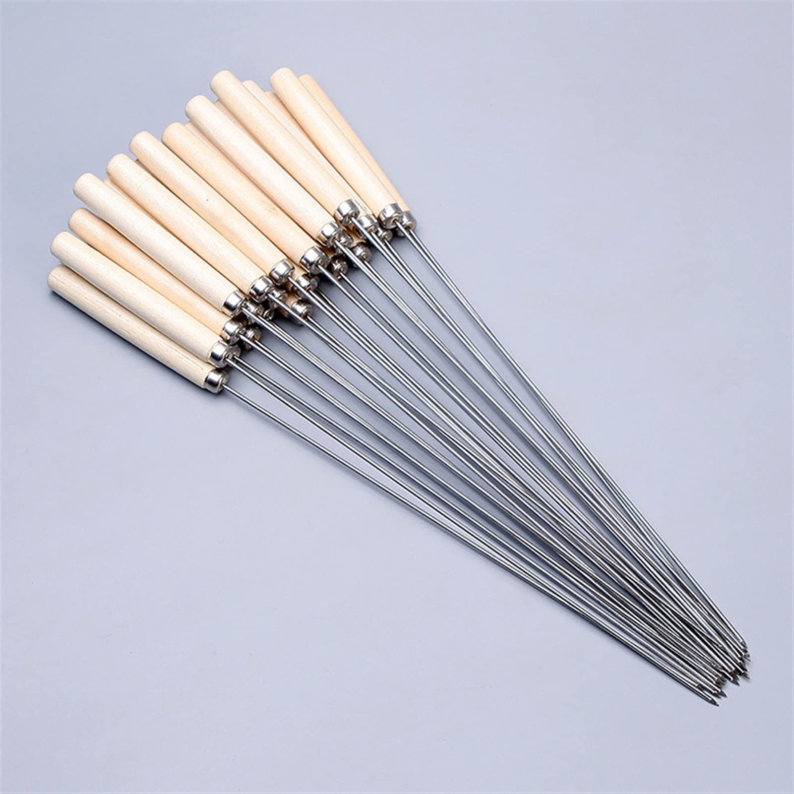 HMTE Spiedini per Barbecue Griglia Riutilizzabile Spiedini in Acciaio Inossidabile Shish Kebab Barbecue Campeggio Forchette Piatte Gadget Accessori da Cucina Strumenti (Color : 5pcs) (5pcs)