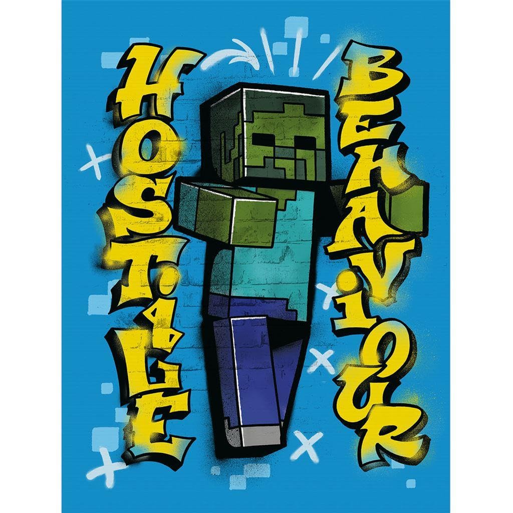 Pyramid International Minecraft (Hostile Behaviour) 30x40 Canvas Wall Art - Eye-Catching Canvas Featuring Hostile Characters, Enhances Kids’ or Game Rooms