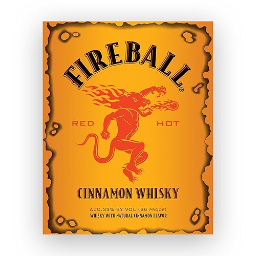 Miniatura 1 de Fireball - Red Hot Whisky- Funny Bar Wall Sign, Retro Liquor Replica Sign Photo Wall Art Print, Ideal Wall Decor for Home Decor, Pub & Man Cave