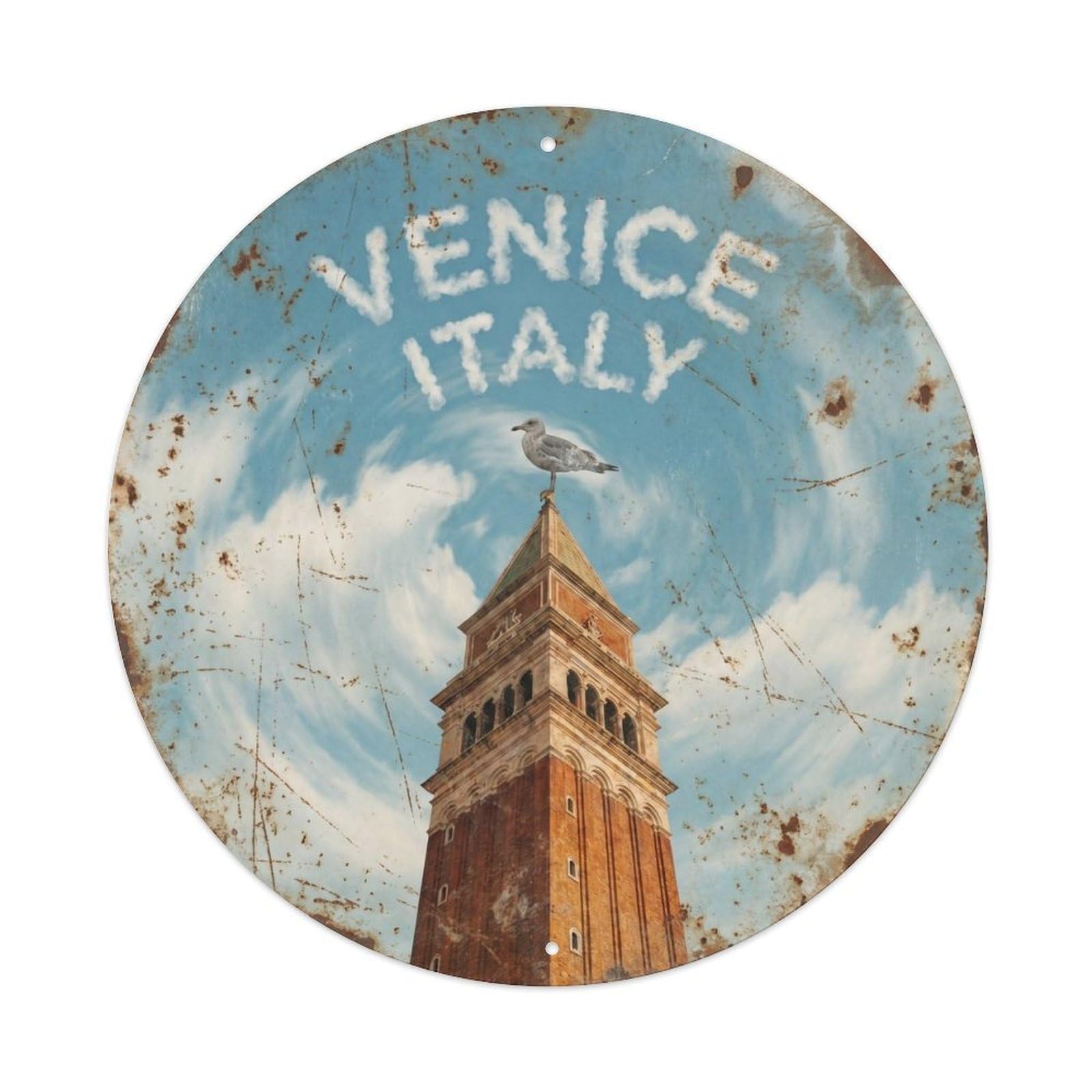 Vintage Travel Italian Landmark Classic Metal Tin Sign Plaque