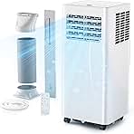 EUHOMY 8000 Btu Portable Air Conditioners, 3 in 1 Portable AC with Cool, Dry, Fan Modes, Quiet Air Conditioners with 24H Timer & Sleep Modes, with Remote, for Bedroom, Apartments up to 350 Sq.Ft
