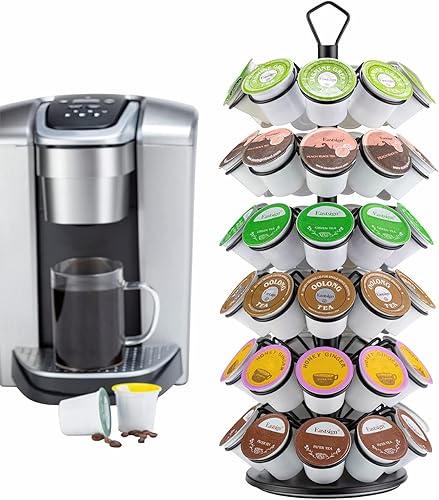 Rice rat K-Cup - Almacenamiento de cápsulas de café, soporte para cápsulas de carrusel, almacenamiento para cápsulas K (54 cápsulas, 6 niveles)