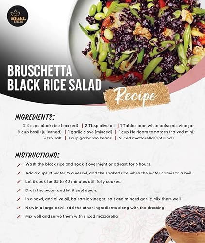 Miniatura 8 de Rigel Spices  Karuppu Kavuni Arroz Negro (1.8 Kilogramos)  ARROZ DE REYES  SIN GLUTEN  Arroz negro antiguo