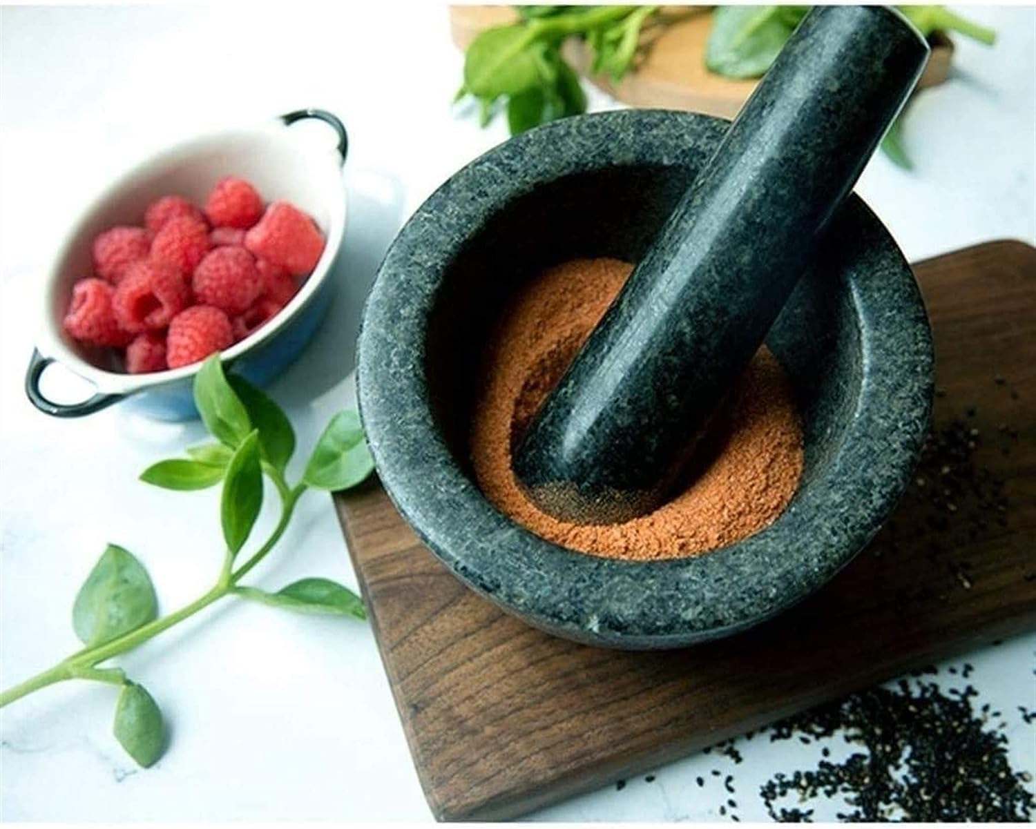 Mortar and Pestle Set, Mortar and Pestle,Crusher Bowl for Guacamole, Herbs, Spices, Garlic