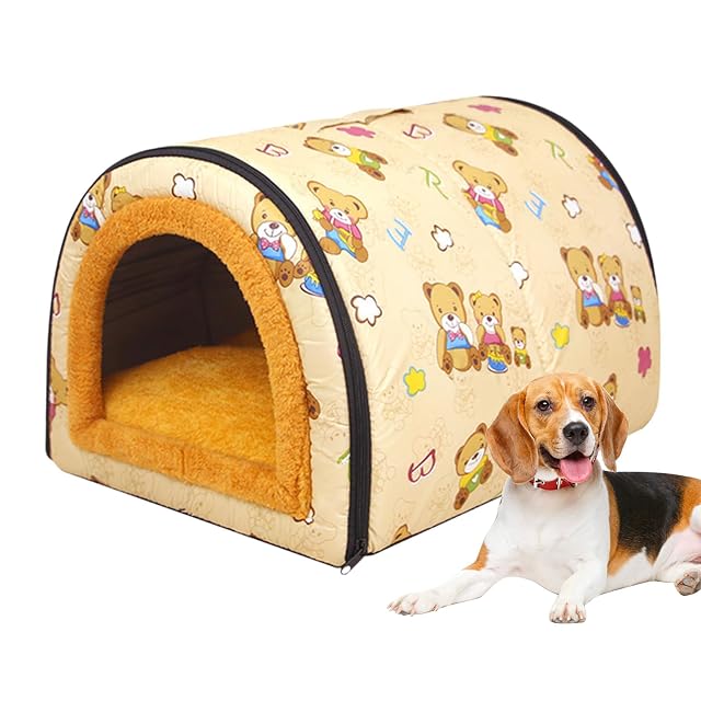 Foto 8 de 8 de leryveo Cama para Perros Cerrada, Cálido para Mascotas - Cómoda Perrera para Perros para Todas Las Estaciones