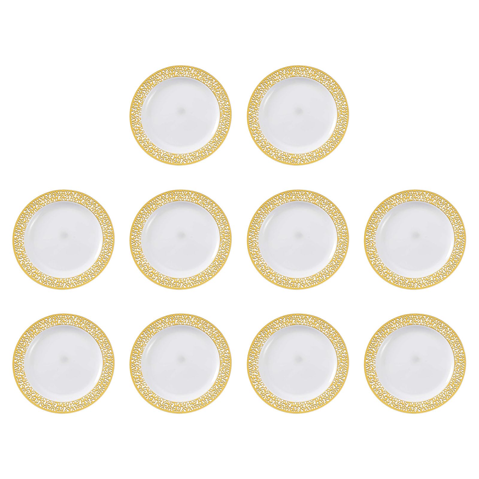 ZEPFJHE 10 Elegant Plates Sturdy with Luxurious Gold Detailing and Decorative Cutouts 10.25 Inch Size Dinner Plate Dinner Plates