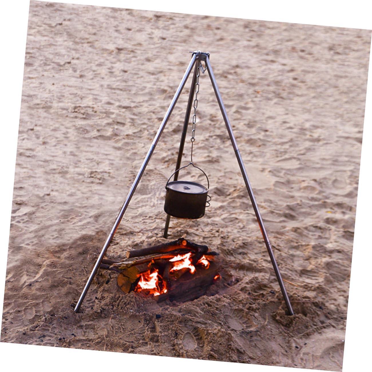 Toddmomy Camping Bonfire Tripod Aluminum Alloy Cooking Stand