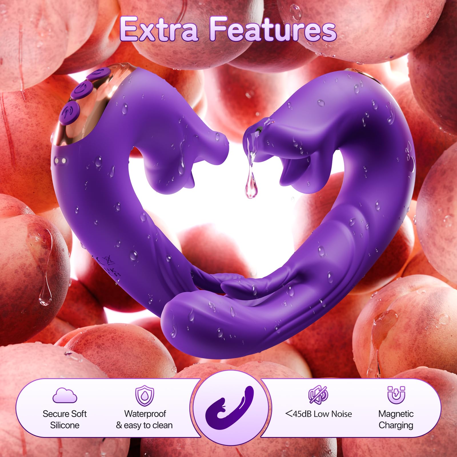 Vibrator Adult Sex Toys for Women - Sovokn 5IN1 Mouth Sucking Vibrator Rose Sex Toy, 10 Tongue Licking, 3 Auto & 1 Manual Sucking Adult Toys New APP, Clit Nipple Vibrators Female Couple Sex Toy, Black: Plum