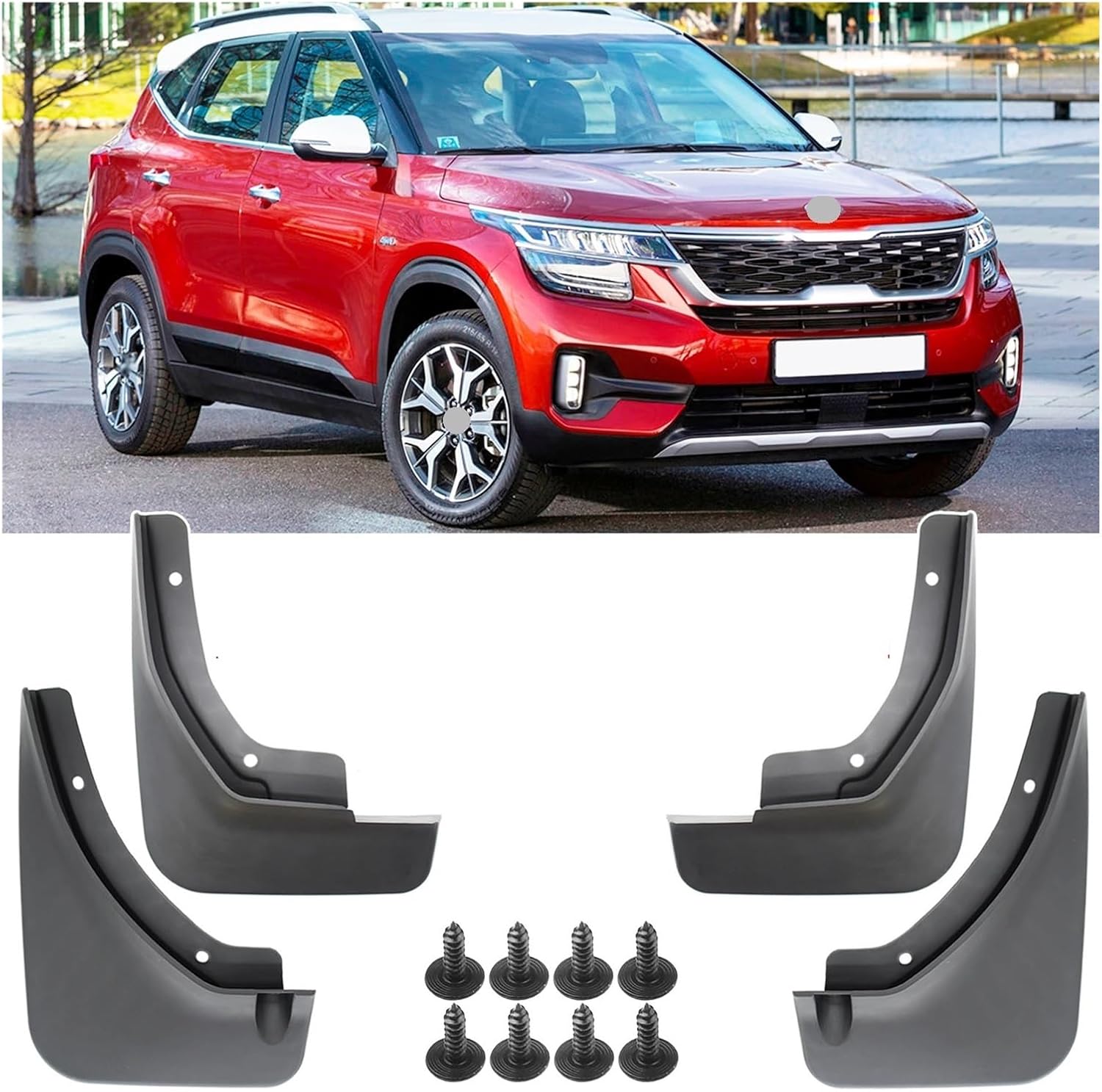 Set Mudflaps Compatible with Kia Seltos SP2 2019 2020 2021 2022-2024 Mudguard Fender Flares Mud Flap Guard Splash Car Front Rear Protector