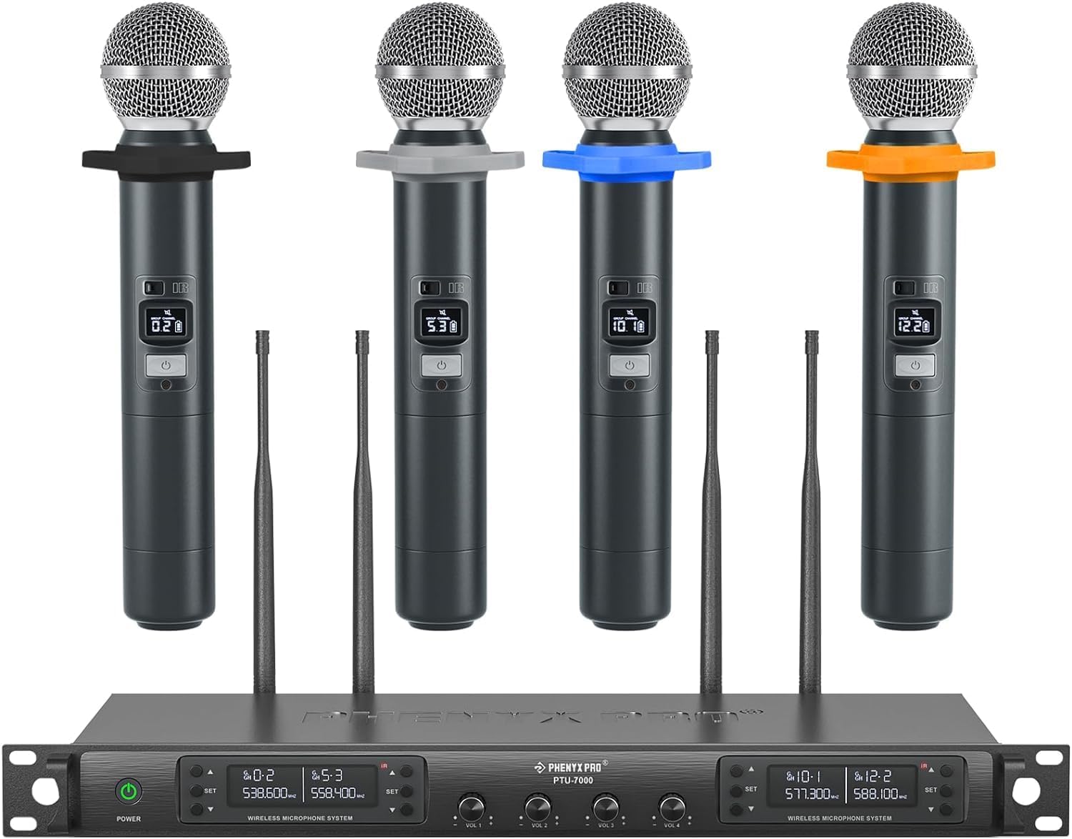 Sistema Microfono Wireless Phenyx Pro PTU-52-2H - 2 Microfoni UHF, Portata 200 Piedi, Con Custodia - Foto 6
