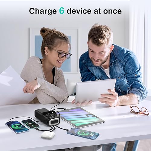 Miniatura 3 de Cargador portátil de 40000 mAh, cable integrado, PD de 22.5 W, cargador de batería externa con pantalla LED con iluminación automática retráctil,