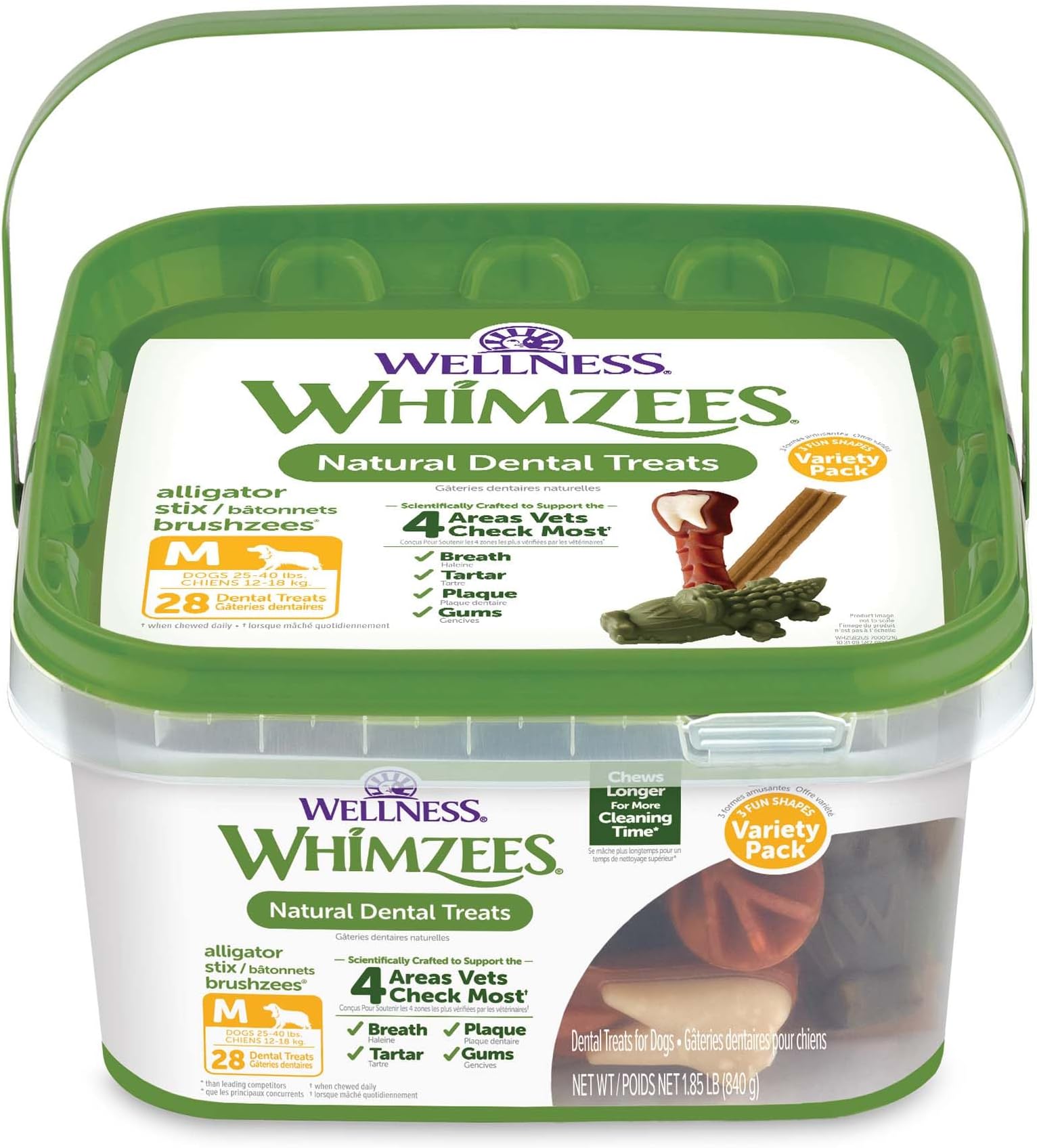 Dental Treat Pet Food, Grain Free Daily Long Lasting Dog Dental Treats, Vegetable, 28 Count (Pack of 1), WHZ582