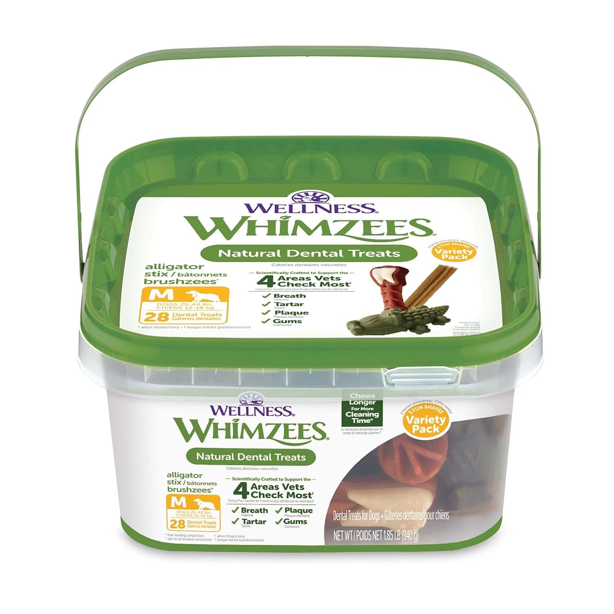 Medium (28 Count), Standard Packaging : WHIMZEES Natural Grain Free Dental Dog
