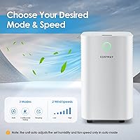 Vista 3 de COSTWAY Deshumidificador de 2,000 pies cuadrados para el hogar, deshumidificador de 32 pintas con 3 modos, 2 velocidades, panel de control táctil
