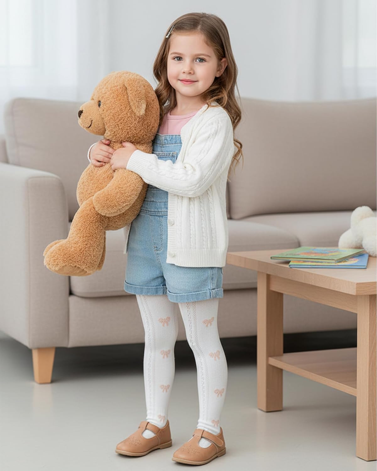 CHUNG Baby Girls Cotton Tights Thin Hollowed Summer with Bowknot Mesh Lace Fashion Toddler Footed Legging Pantyhose - Image 3