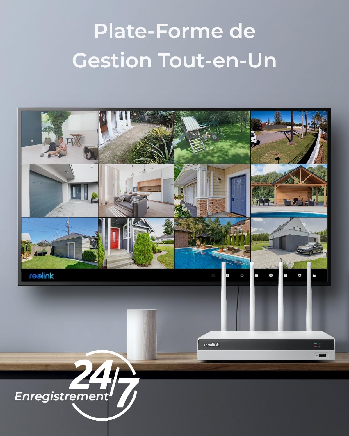Reolink 4K Wi-FI, 4 caméras WiFi extérieures, Détection Intelligente