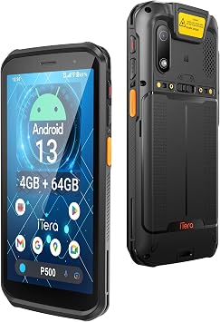 Android 13 Barcode Scanner PDA HS7 Scan Engine 5.45" HD Touchscreen MTK 8-Core 4GB+64GB IP66 Rugged 5100mAh Battery for Warehouse Retail Handheld Computer P500
