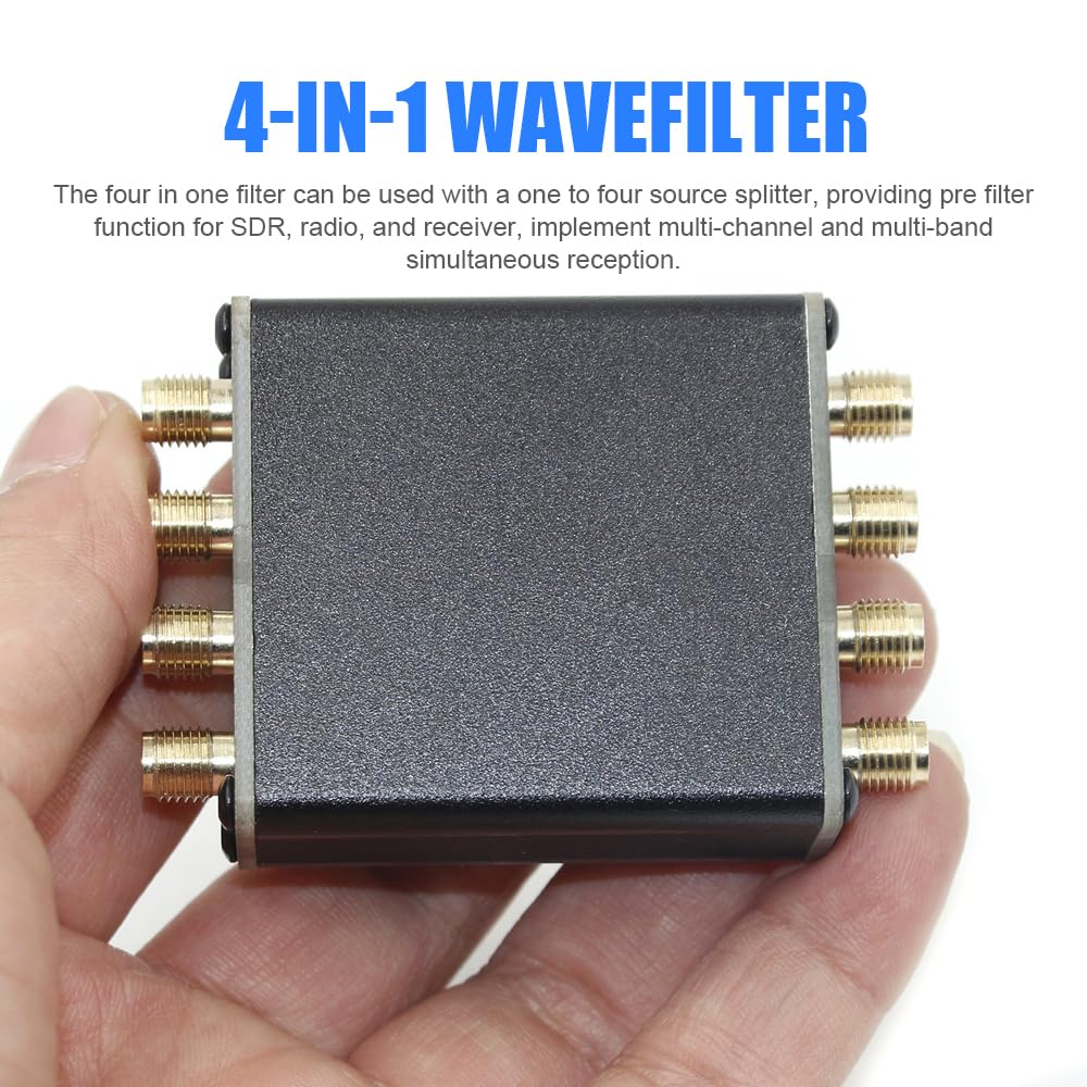 Fafeicy 4-in-1 Bandpassfilter 0,5–30 MHz, LC-Filter für SDR und Radioanlagen, Passive Metallwellenfiltermaschine, Vereinfachter HF-Filter für Funkamateure