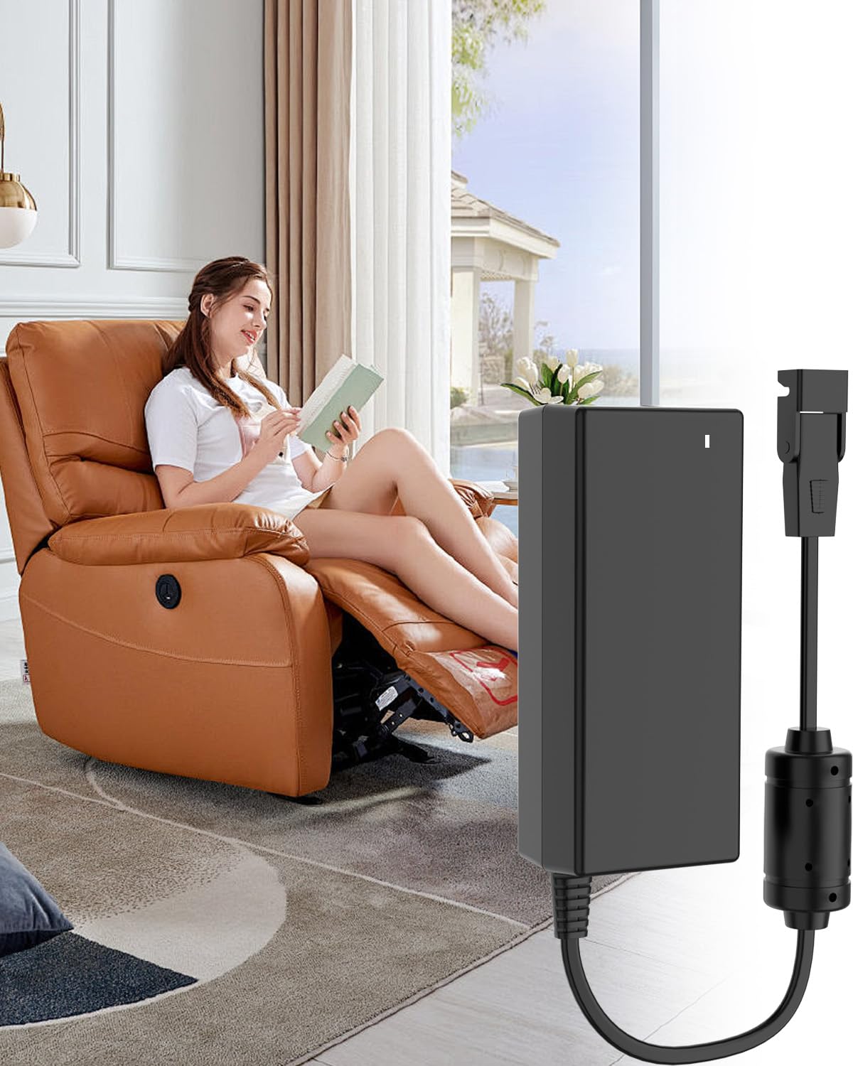 Shefor Adaptador 29V 2A Cable Sillón Relax Cargador Compatible con Sofa Eléctrico Reclinable Transformador OKIN SP2B Power Supply Transformer Motor Cable Kaidi Recliner Lift Chair Fuente Alimentación