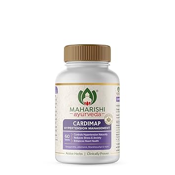 Maharishi Ayurveda Cardimap | Normalises Blood Pressure Naturally | Unique Formulation | Synergy of 5 Herbs | Fast Onset of Action | 30 days Pack (60 Tablets X Pack of 1)
