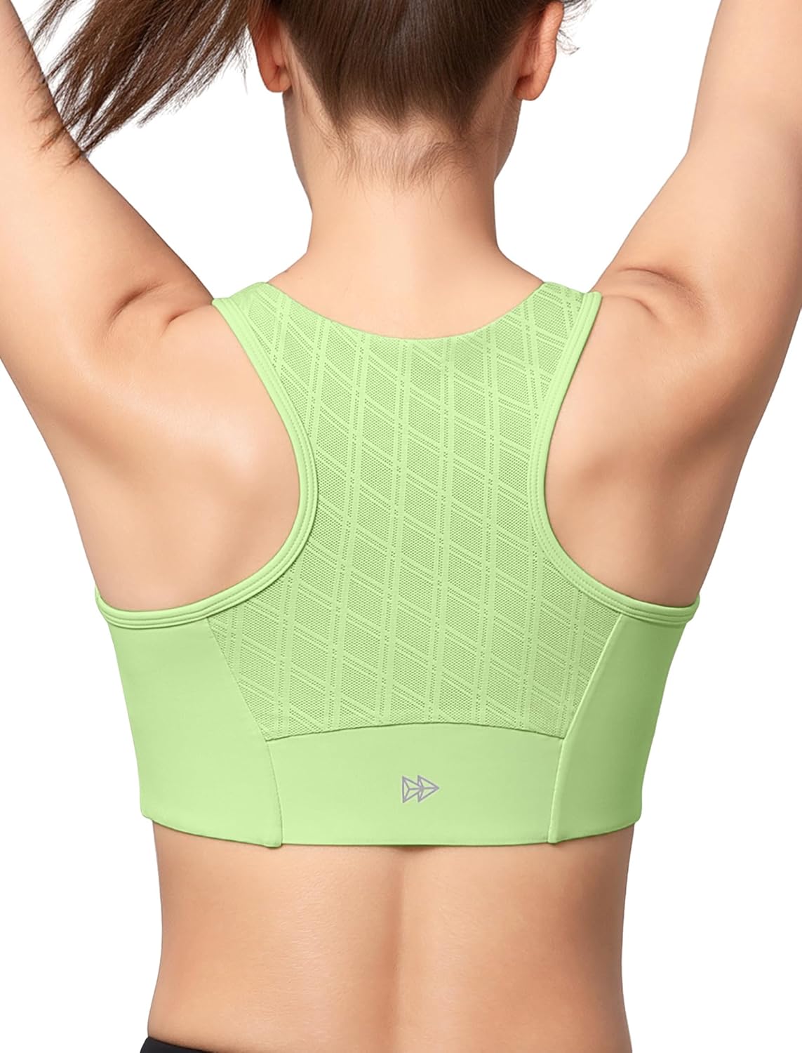 Yvette High Impact Sports Bras for Women Zip Front Racerback Supportive Bras for Large Bust