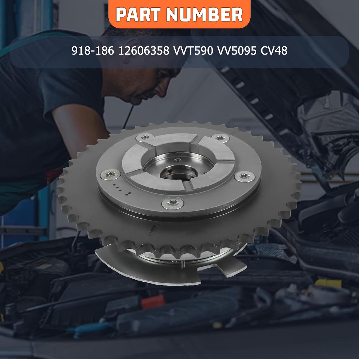 12606358 Variable Valve Timing VVT Sprocket Compatible with Chevrolet Tahoe GMC Savana Yukon 5.3L 6.2L Replace for ‎918-186 VVT590 CV48 VV5095