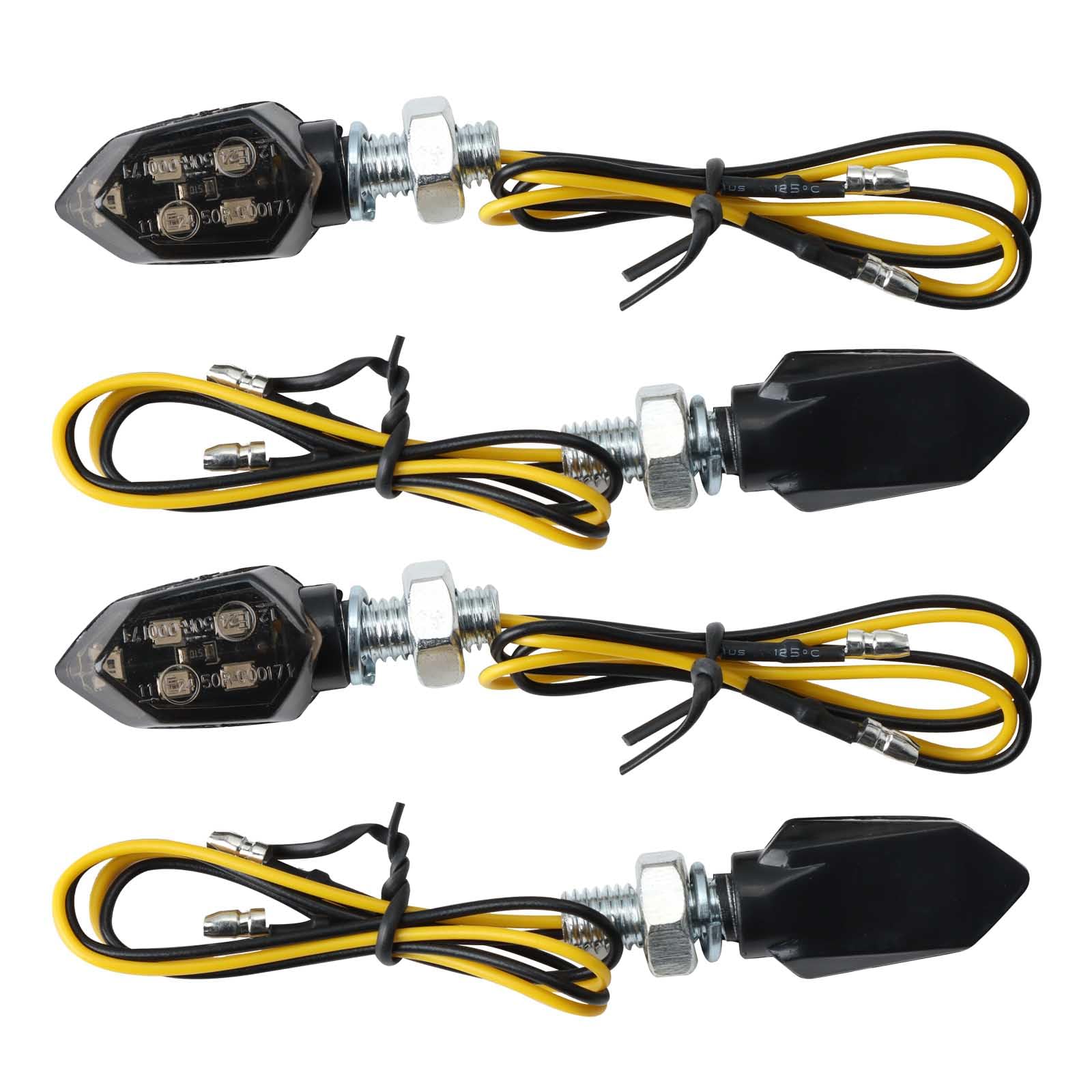 4 Stück Motorrad Blinker 12V LED Mit E Nummer, Mini 5 LED M8 E-Mark E24 Geprüft, IP65 Wasserdicht Blinkerlicht Universal Für Motorrad, Moped, Scooter, Fahrrad, Motocross, Quad