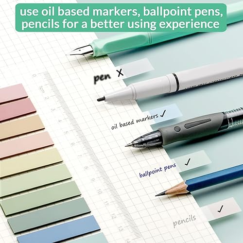 Miniatura 4 de Cinvo 1200 pestañas adhesivas de índice, marcadores de página, pestañas autoadhesivas con pestañas de archivo de regla, banderas para leer notas,