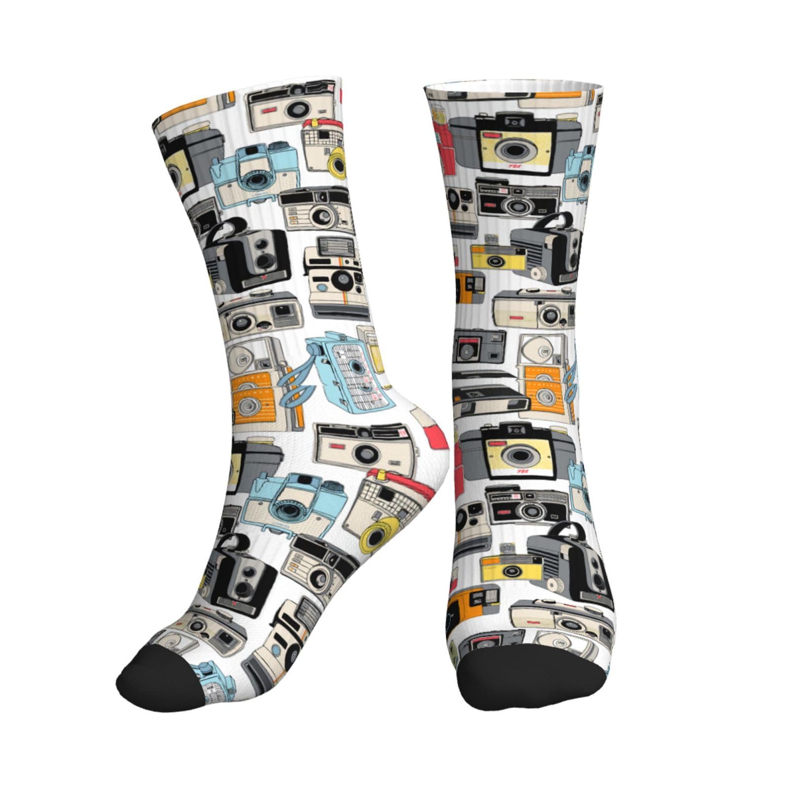 KWQDOZF Camera Illustrations Analog Photography Film Socks Mid-Tube Sports Socks For Sports And Daily Wear for Women and Men