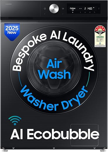 Samsung 12 kg (Wash) / 7 kg (Dry), 5 Star, AI EcoBubble, AI Control, AI Energy Mode, Air Wash, Hygiene Steam, Wi-Fi, Digit...