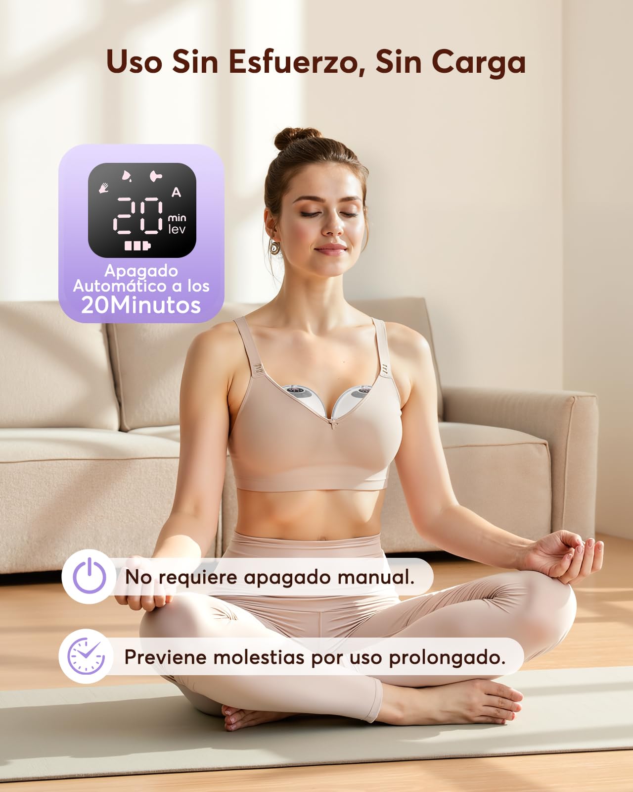 Haokoo Sacaleches Electricos Manos Libres Portátil, Extractor de Leche Materna Eficiente con Sellado Seguro Antifuga, Bridas 17/19/21/24/27mm, Sin BPA, Fácil de Usar, 4 Modos 12 Niveles, 1 Pieza