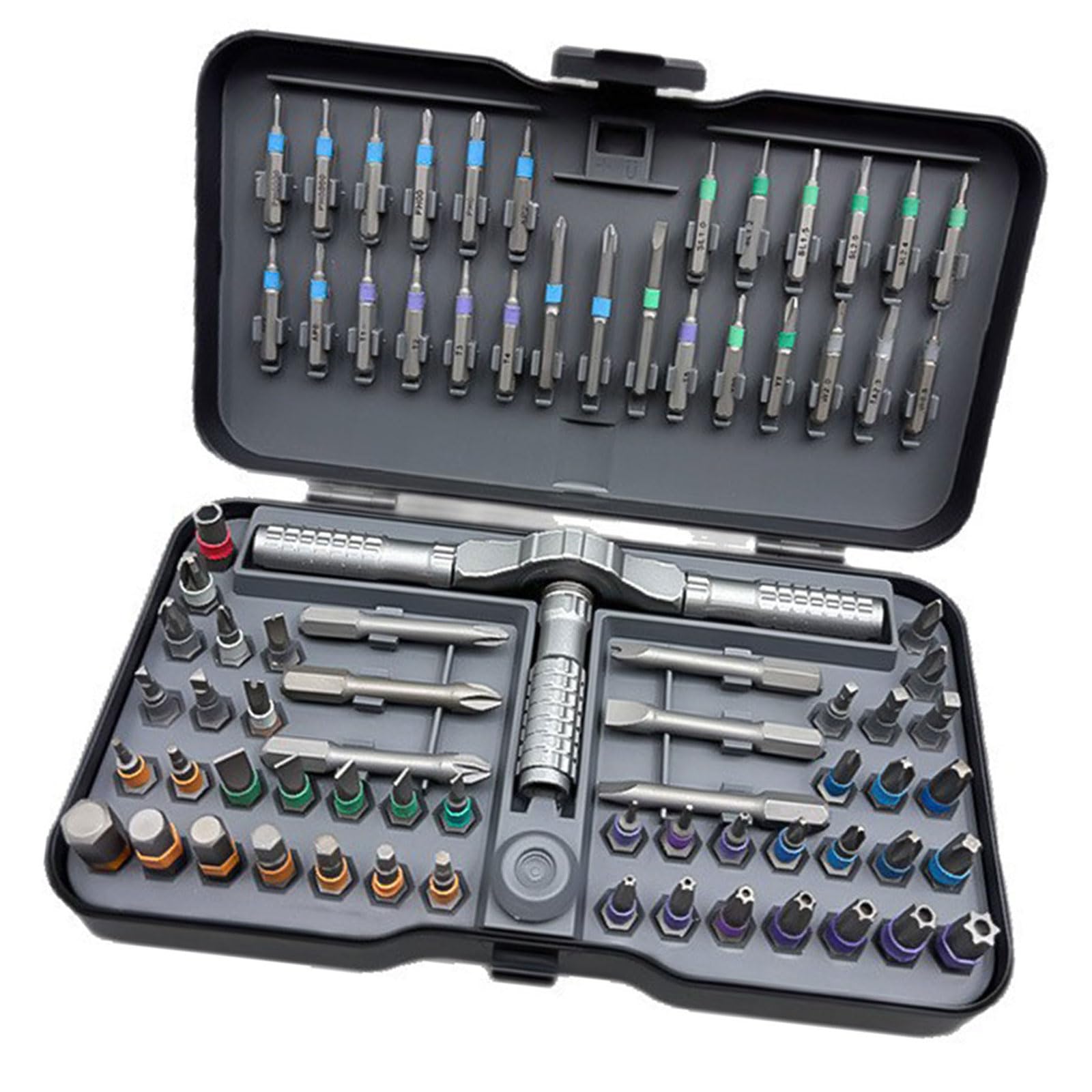 Tsophreniq Professional 79 In 1 Multiple Bit Ratcheting Screwdriver Set Ideal For Hand Craft Projects Workshop Maintenance Ratchets Screwdriver Set