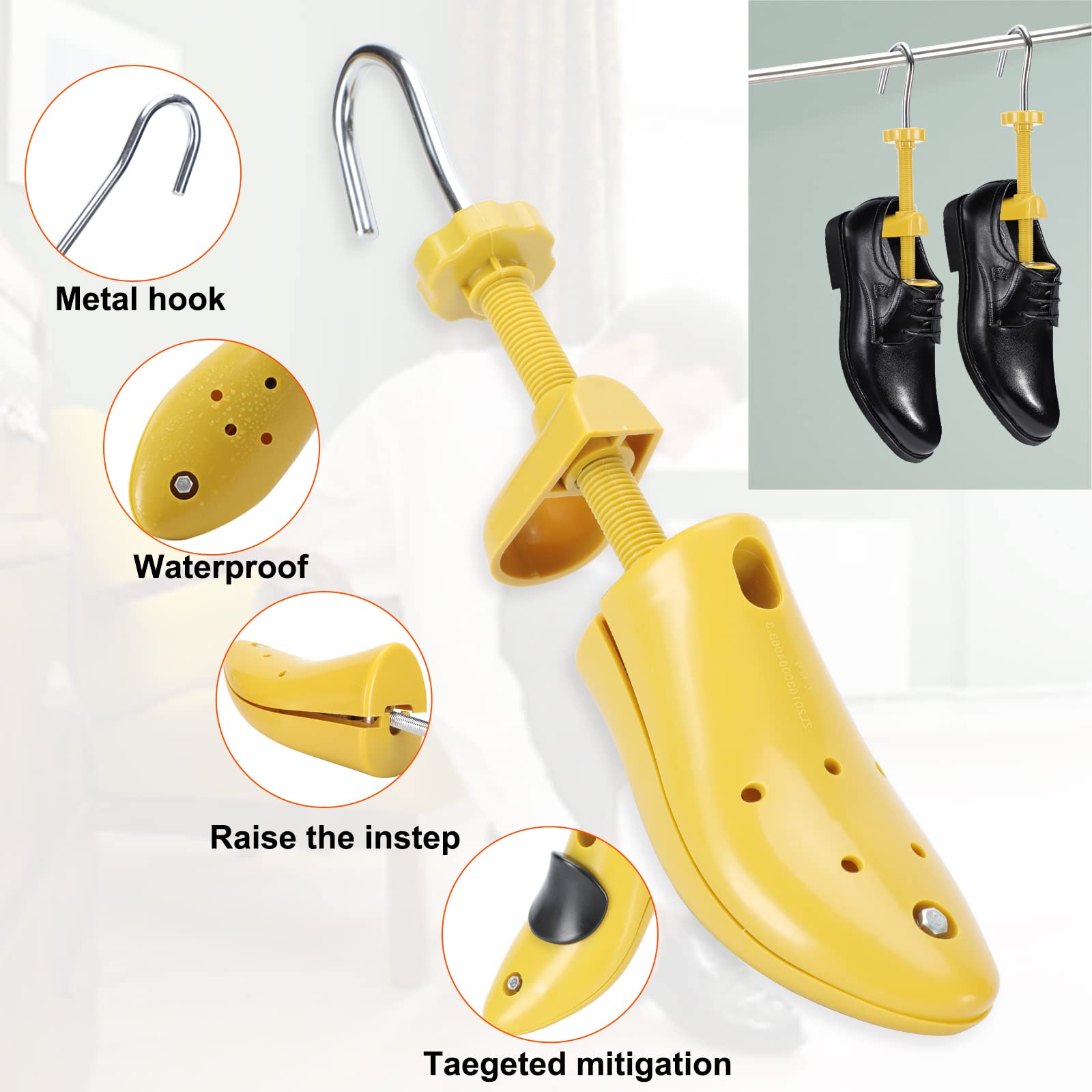 Espansori Scarpe, 1 Paio Scarpe Allarga per Collo del Piede Alto, Altezza e lunghezza Regolabile Alberi Scarpa Professionali per Uomo e Donna