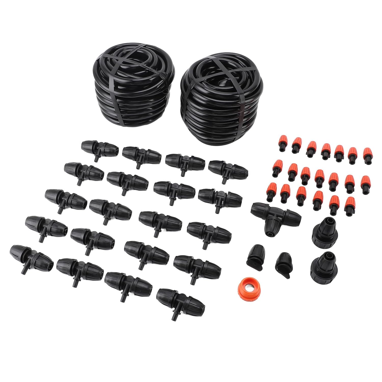 Drip Irrigation System 65.6FT Tubing with Quick Connectors - Automatic Garden Watering Kit for Greenhouse, Flower Bed, Lawn Irrigation