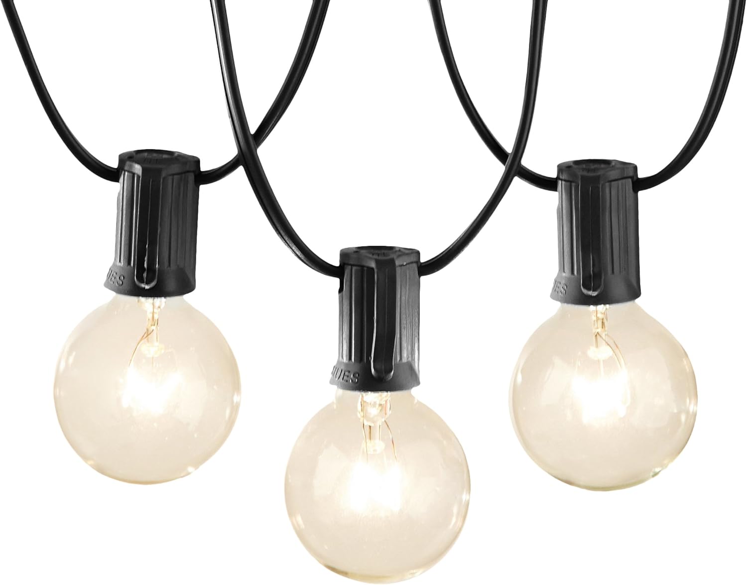  Basics Patio String Light, 25 Feet, Black - - 
