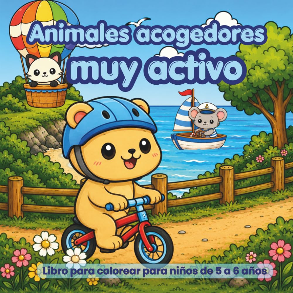 Animales acogedores muy activo: Libro para colorear para niños de 5 a 6 años