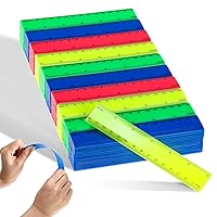 Vista 8 de Zonon 500 reglas de 6 pulgadas, reglas flexibles de plástico transparente a granel con pulgadas y centímetros, regla recta pequeña para el primer