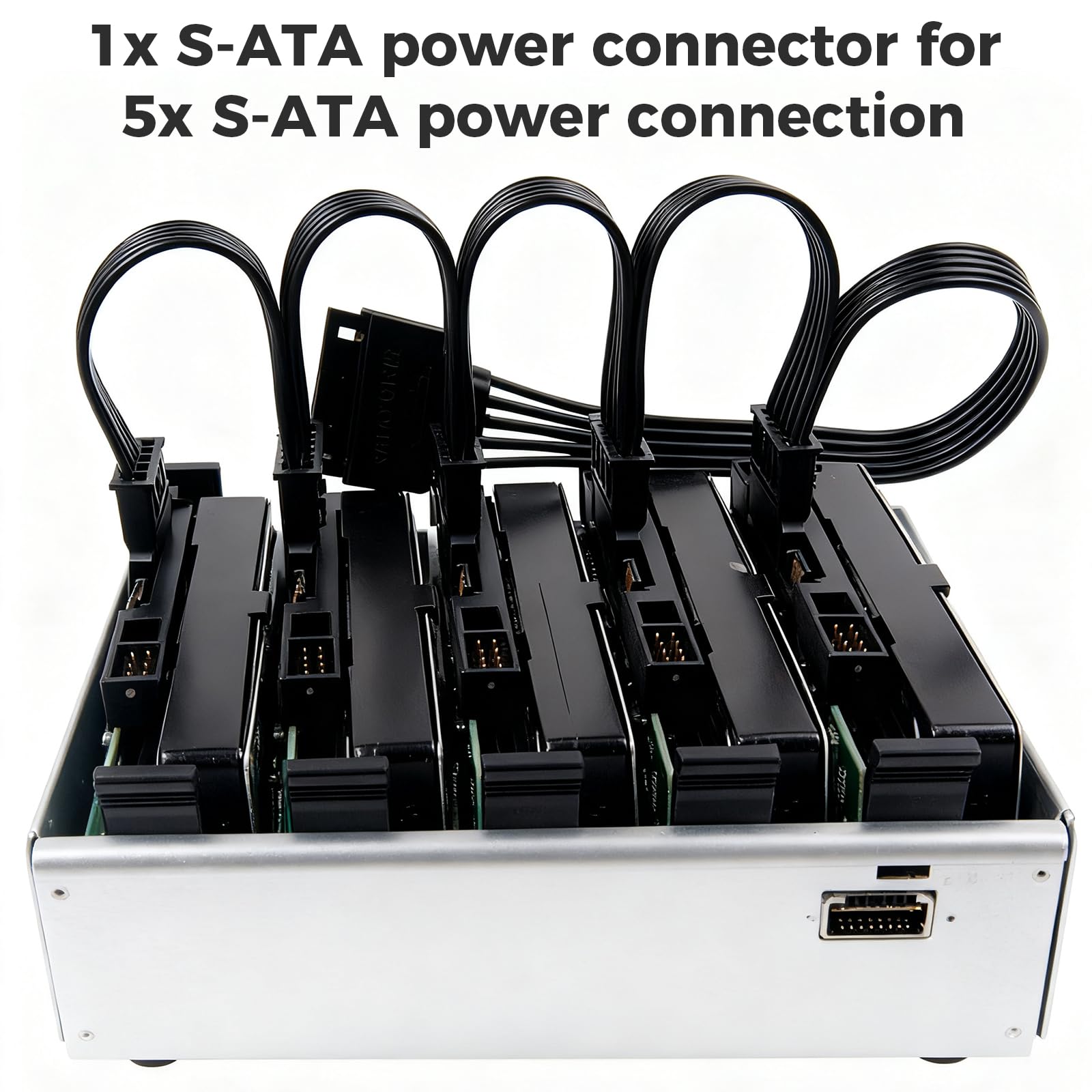TNSLAND SATA Power Splitter SATA Splitter 1 wtyczka na 5 gniazdek rozdzielacz kabel (SAC1-5) adapter do dysków twardych napędów optycznych SSD HDD