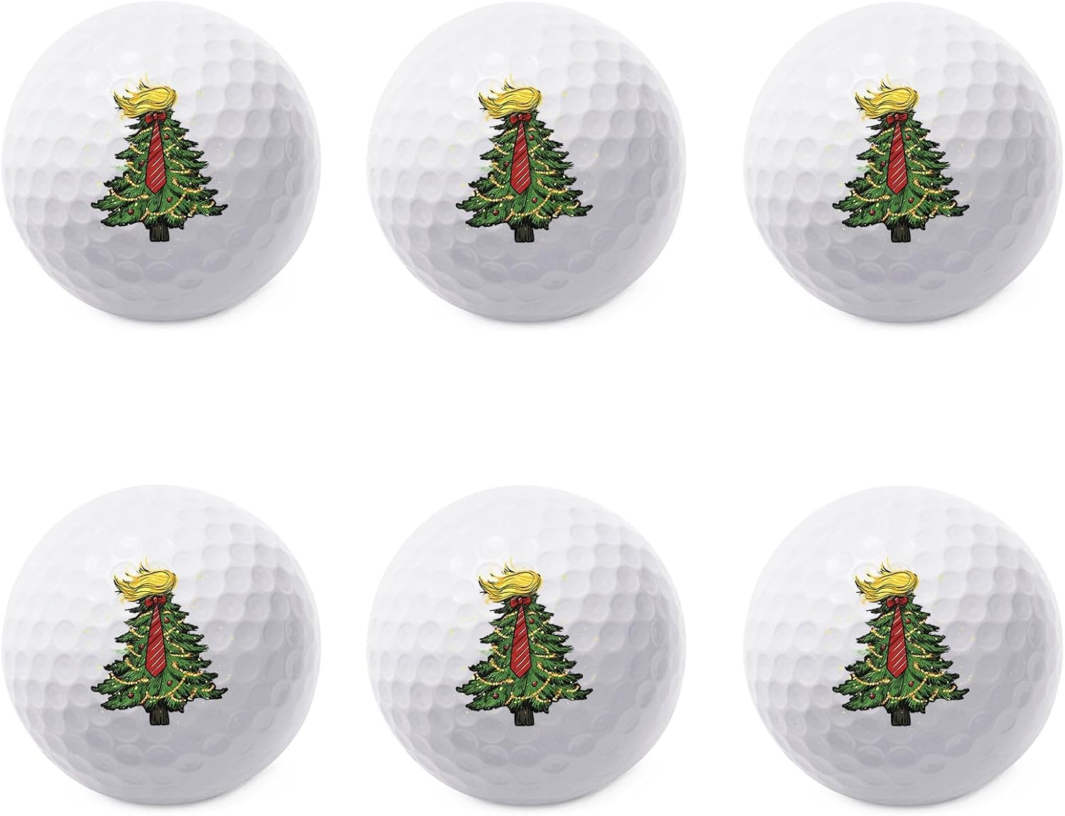 TeesAndTankYou Christmas Tree Trump Golf Ball - Novelty Gift for Men Golfers and Dad