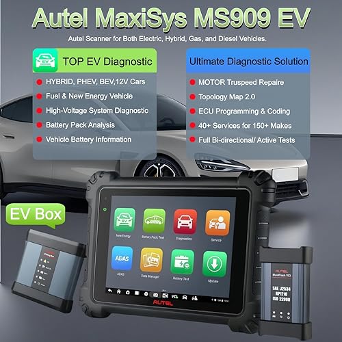 Miniatura 2 de Autel MaxiSys MS909EV 2023 La herramienta de escaneo automotriz más nueva con kit EVDiag y sistema MaxiFlash VCI EV de alto voltaje mapa de