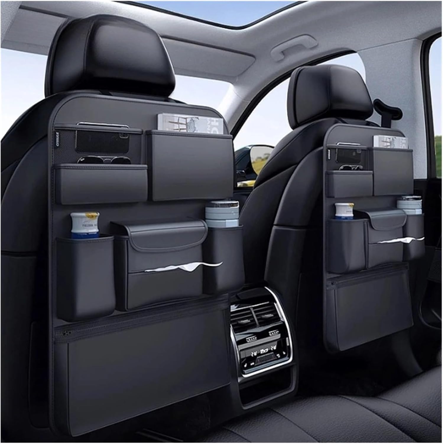 Car Backseat Organizer Storage Bag Multi-Function Large Capacity Seat Back Storage Organizer Hanging Bag Protector Pad