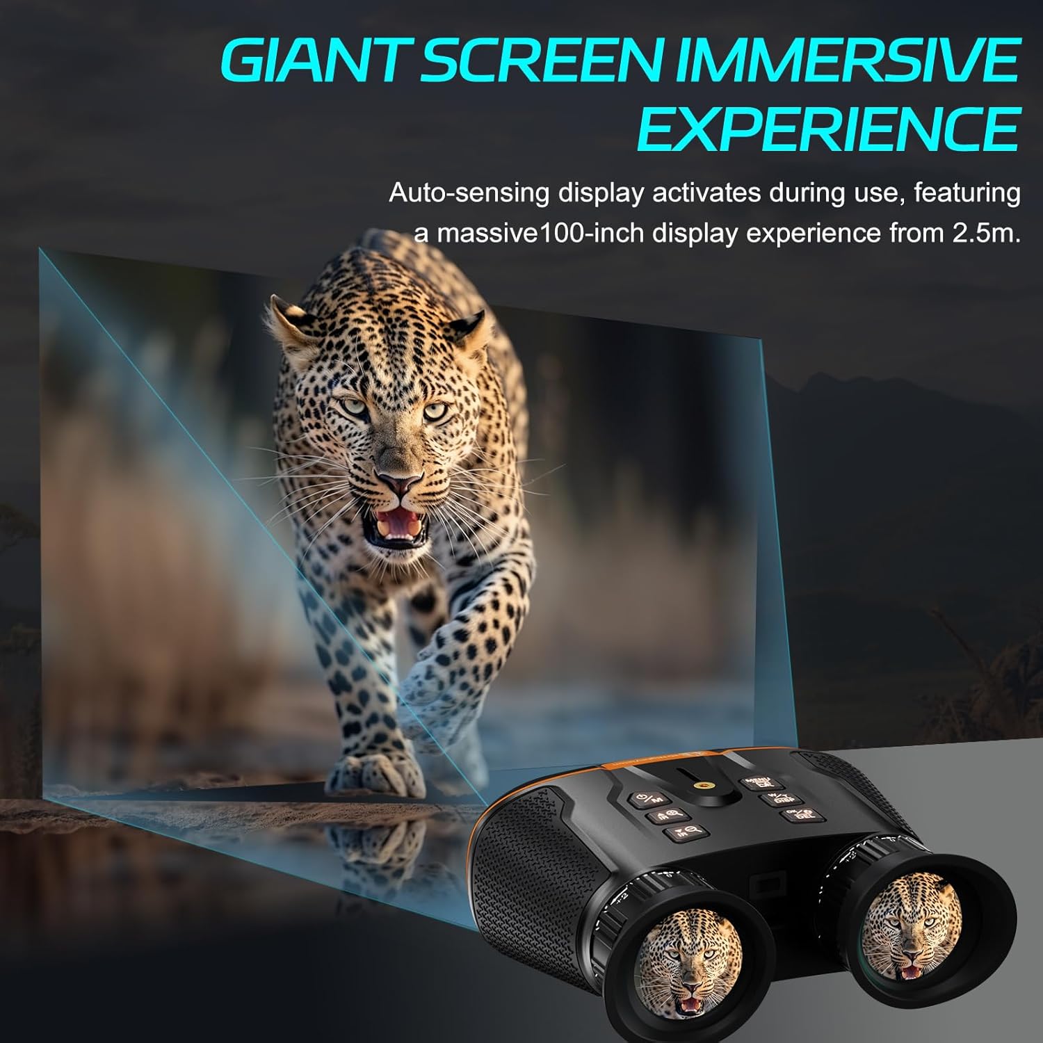 3D VR Night Vision Goggles - 4K Night Vision Binoculars,Wide FOV 58° 3600mAh Battery 8X Digital Zoom, 32GB Card to Save Photos and Videos for Camping,Security - Image 2