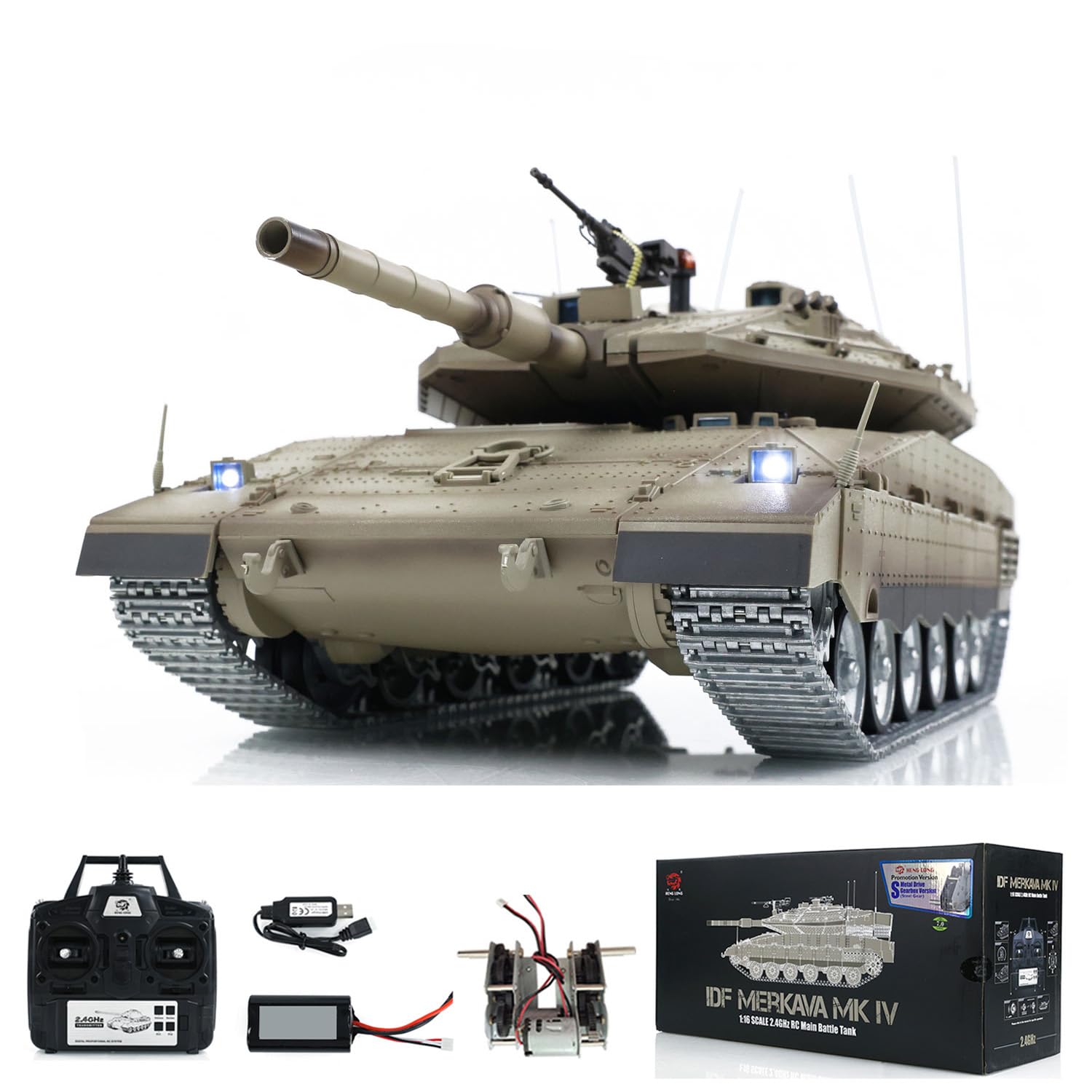 1/16 RC Panzer IDF Militär Merkava MK IV Metallschienen Straßenräder Leerlauf Pro Edition Hobby Grade Panzer Modell Tank BB Shooting Airsoft Tank That Shoot