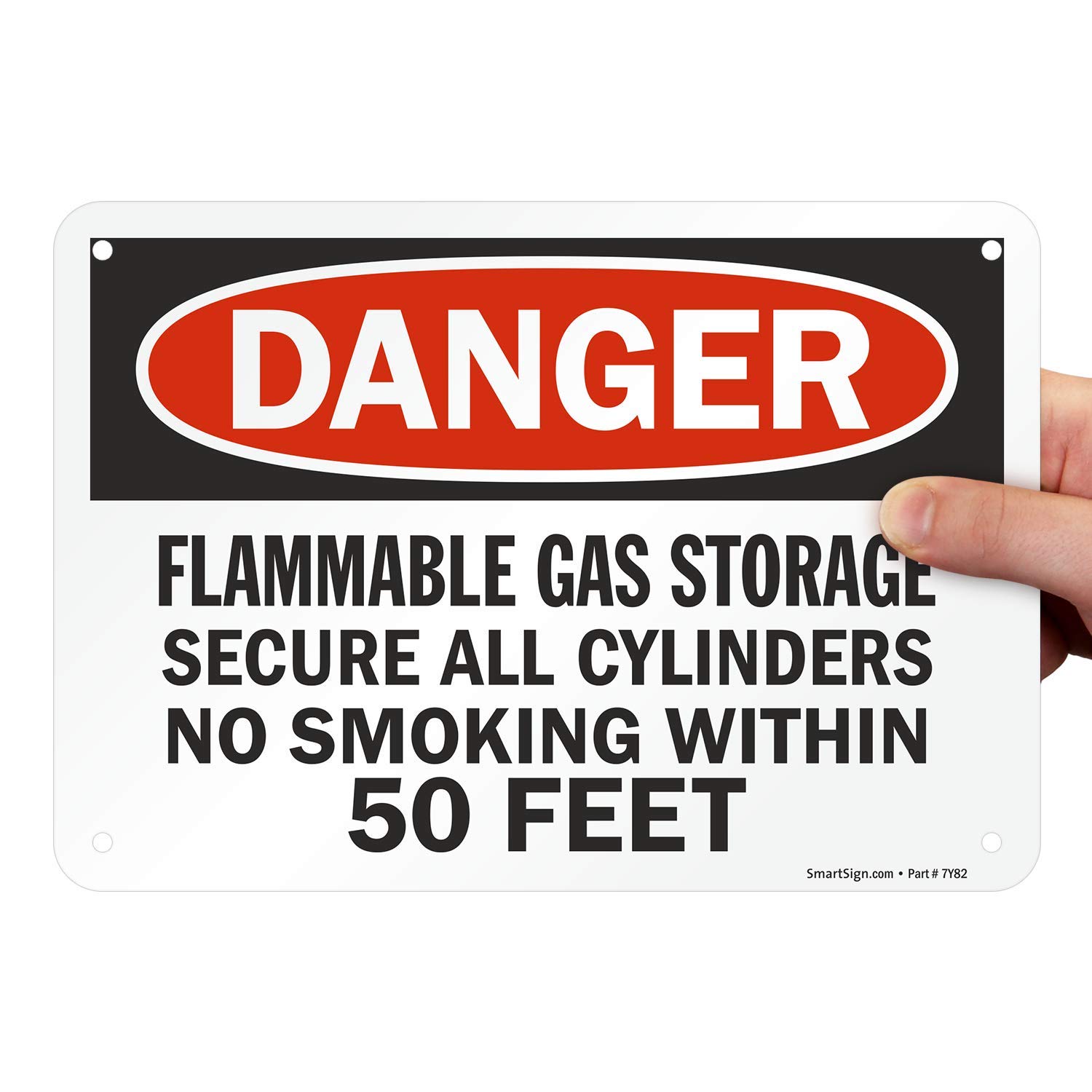 Smartsign Danger Flammable Material Decal - Reflective 14x10 Inch Self-Adhesive Safety Label