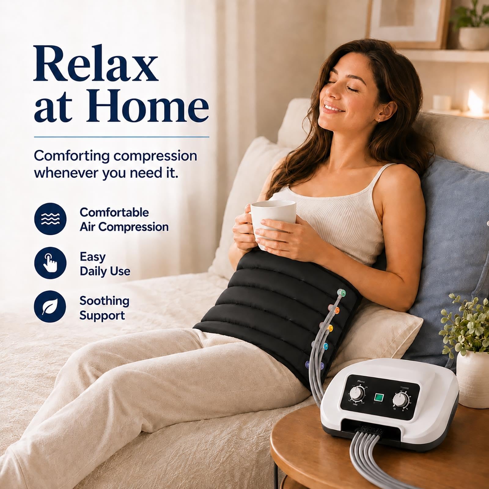 Ceinture de massage pour la taille, minuterie intelligente, 30-240 mmHg