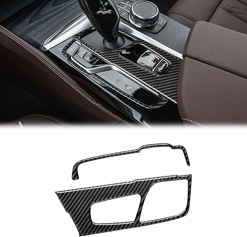 SUNJIKA Compatible con caja de cambios de fibra de carbono, botón para cubierta de panel, accesorios interiores para BMW Serie 5 G30 G38 525i 530i