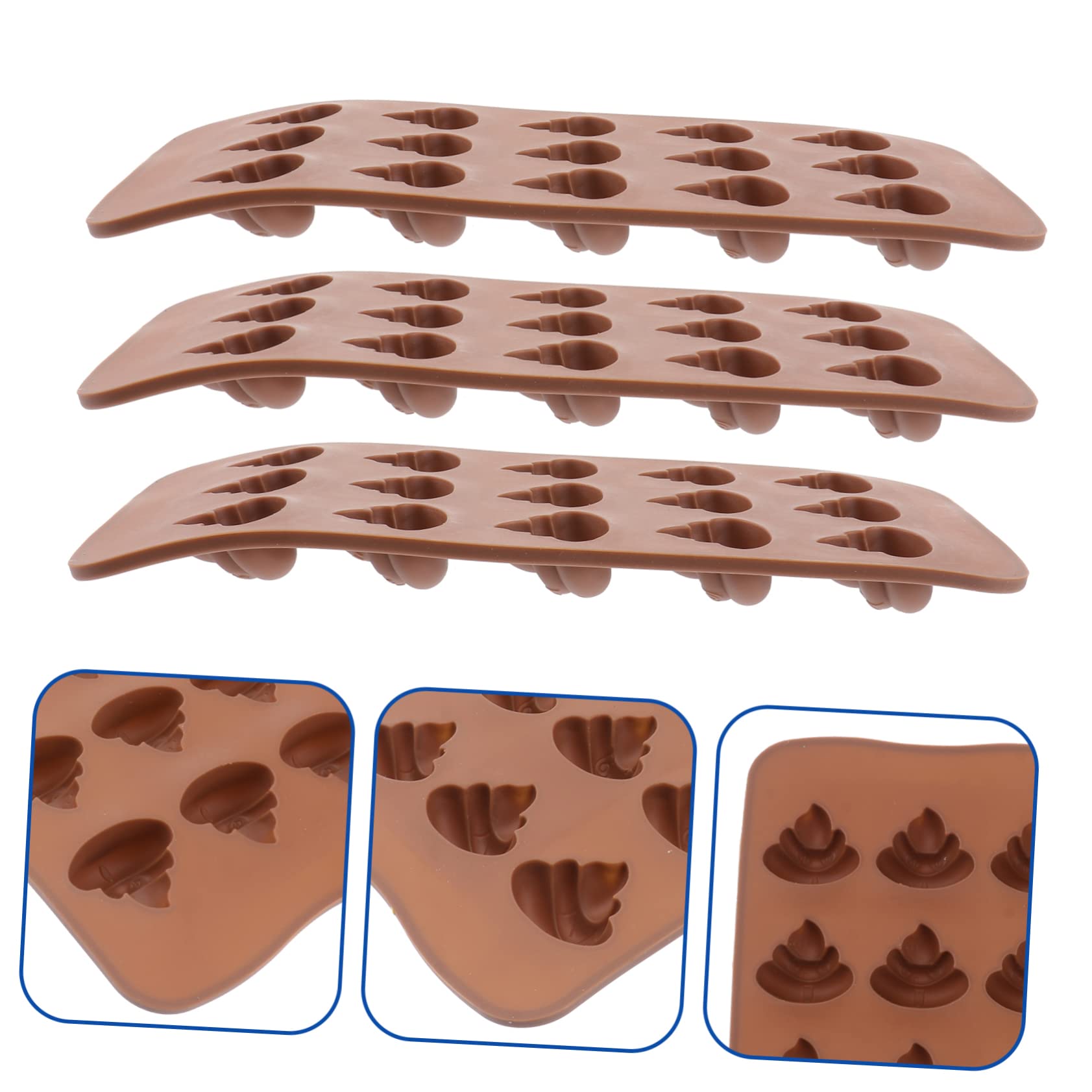 MAGICLULU 9 Piezas 15 Moldes De Chocolate Para Dulces Moldes De Gelatina Molde De Silicona Para Hornear Plantillas Para Galletas Molde De Gelatina En Forma De Caca Para Cupcakes Molde