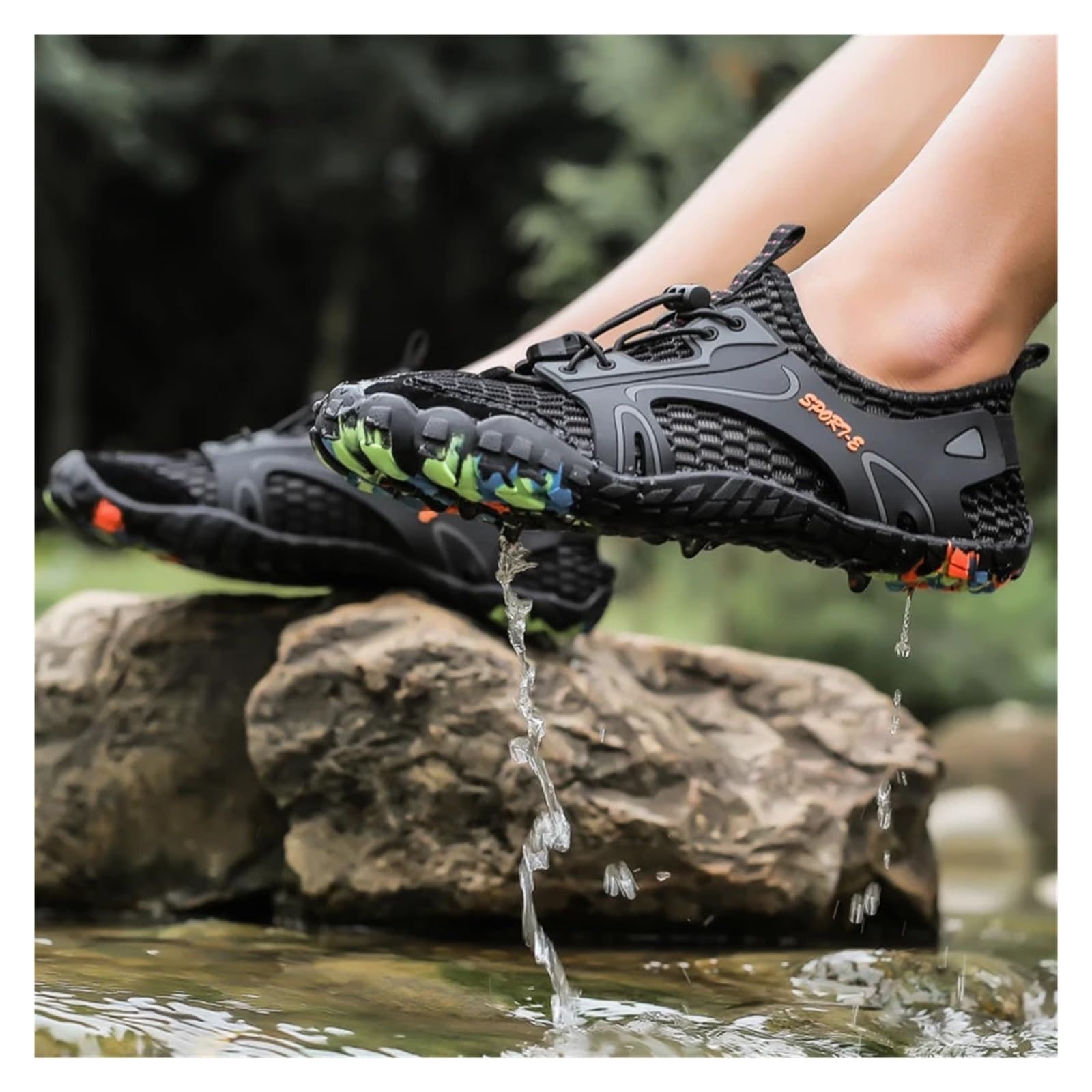 Scarpe da Acqua Traspiranti Ad Asciugatura Rapida da Uomo, da Donna, for attività All'aperto, Spiaggia, Nuoto, Escursioni, Guado, Sneakers(Blue,47)