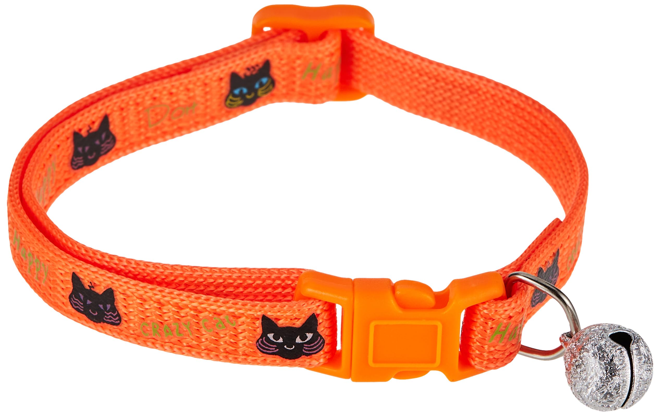 Golden Panda Cat Collar with Cat Face Pattern 10mm x 20-30cm Color: Orange